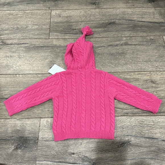 NEW • JoJo Maman Bebe • Girls Cable Hooded Cardigan Pink 3 to 6 Months - Picture 4 of 4